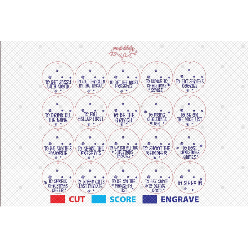 Most Likely Christmas Ornament Laser Cutfile SvgFunny Christmas Ornament SvgAdult Christmas Ornamen 1