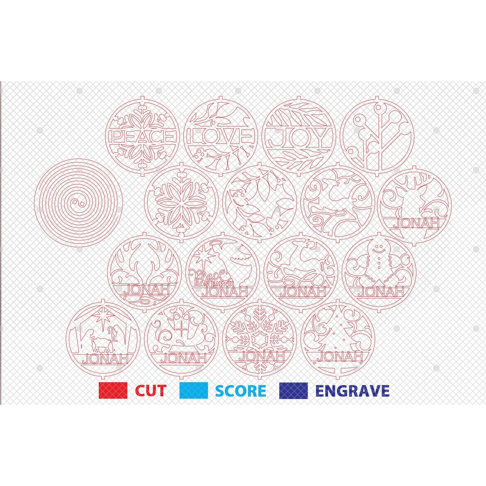 Personalized Christmas Ornament Laser Cut File Svg Christmas Ornament SvgNativity Ornament Svg Chri 1