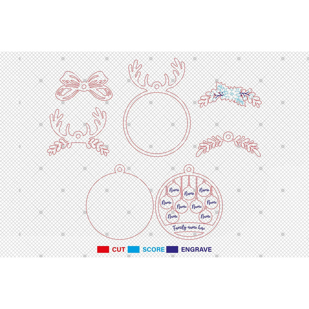 Bundle Christmas Family 39 Name Ornament Svg Personalized Family Name SvgChristmas Ornament Svg 1