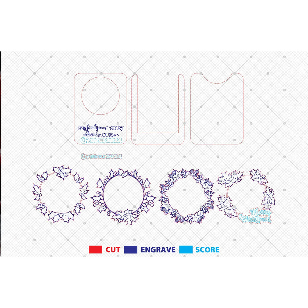 2024 Personalized Family Photo Magnet Svg Customize Merry Christmas Wreath Svg Wooden Xmas Family P 1