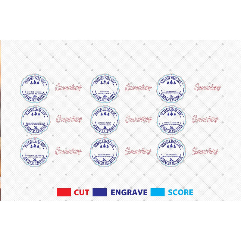 Chance Made Us Coworkers Ornament Svg Coworker Made Us Friends Hanger Svg Merry Christmas Lasercut 1