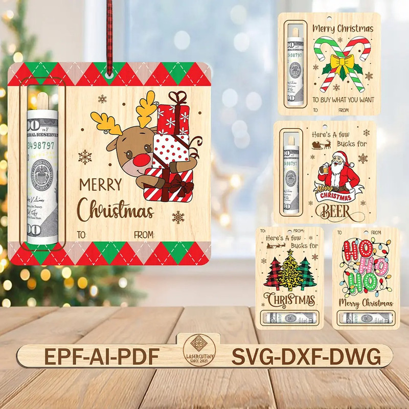 Santa Claus Money Holder Ornament Svg Merry Christmas Money Holder Svg Christmas Ornament Svg Chris 0