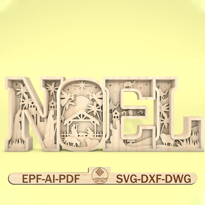 Multilayer Noel Scene Art Svg Nativity Scene Svg Christmas Scene Svg Birth Of Jesus Svg 6 Layer Art 0