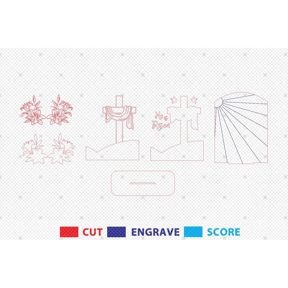 Easter Risen Stand Decor SVG Easter Day Svg He Is Risen Svg Christian Jesus Art Svg Glowforge Svg F 1