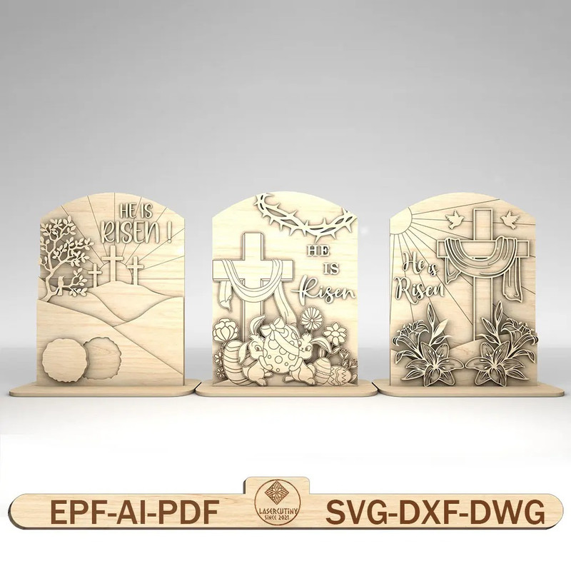 Easter Risen Stand Decor SVG Easter Day Svg He Is Risen Svg Christian Jesus Art Svg Glowforge Svg F 0