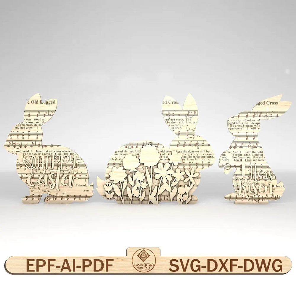Easter Bunny Decoration Svg Easter Shelf Sitter SVG Easter Day Svg He Is Risen Svg Happy Easter Svg 0