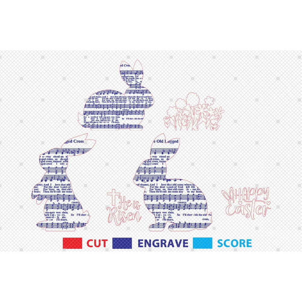 Easter Bunny Decoration Svg Easter Shelf Sitter SVG Easter Day Svg He Is Risen Svg Happy Easter Svg 1