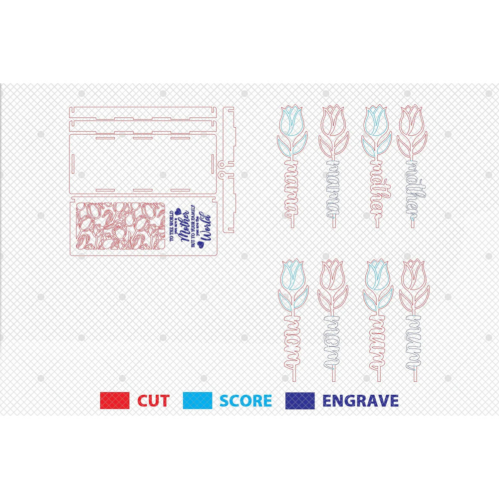 Mothers Day Box Gift With Tulip SVG Wooden Tulip Svg Gift For Mom Mothers Day Svg Mothers Day Gifts 1