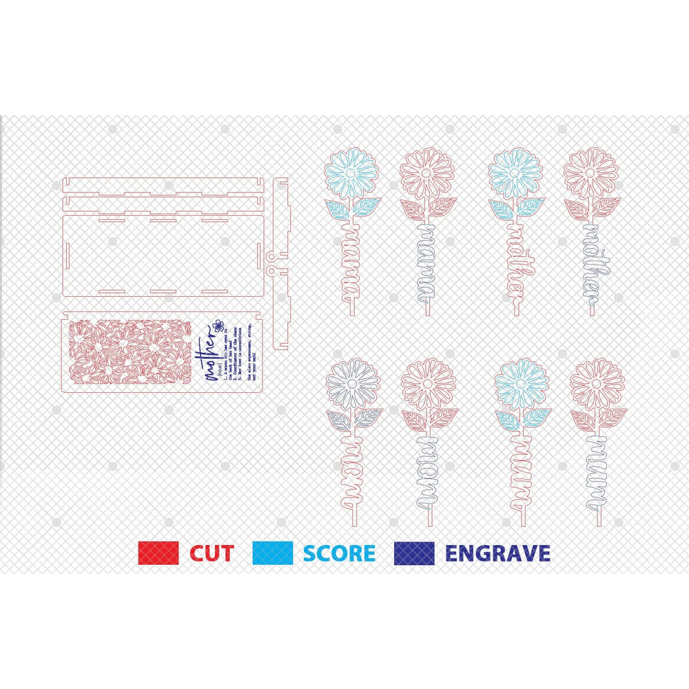 Mothers Day Box Gift With Daisy SVG Wooden Daisy Svg Gift For Mom Mothers Day Svg Mothers Day Gifts 1