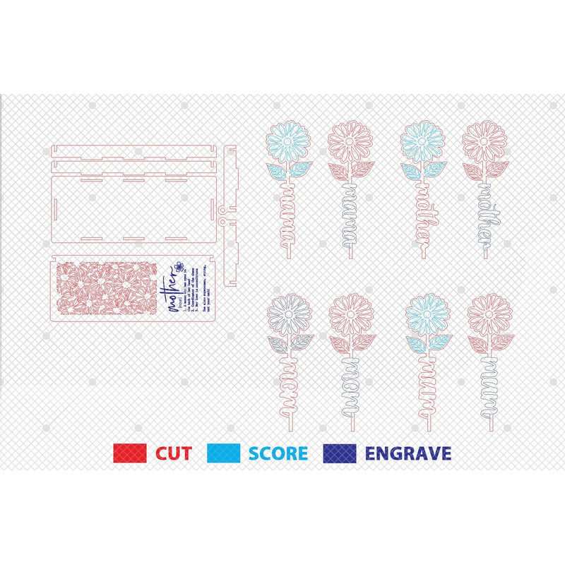 Mothers Day Box Gift With Daisy SVG Wooden Daisy Svg Gift For Mom Mothers Day Svg Mothers Day Gifts 1