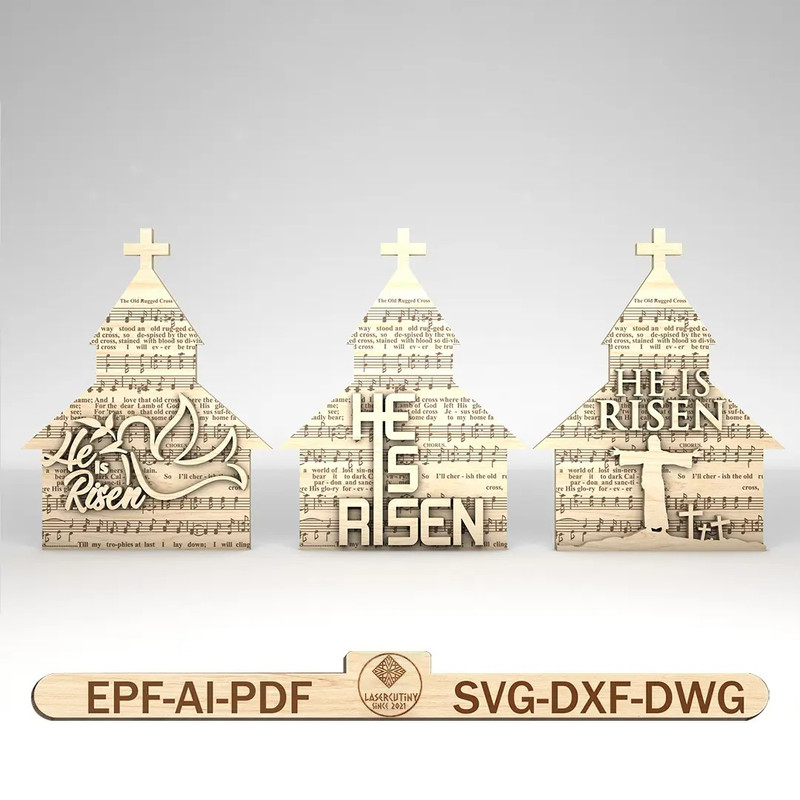 Easter Church Decoration Svg Easter Shelf Sitter SVG Easter Day Svg He Is Risen Svg Glowforge Svg F 0