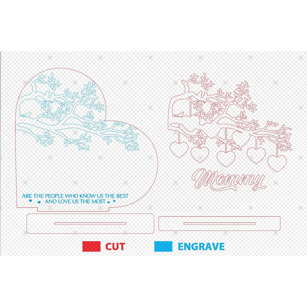 Personalized Family Tree Branch Heart Stand Decor SVGGift For Mom Mothers Day SvgMothers Day Gifts 1