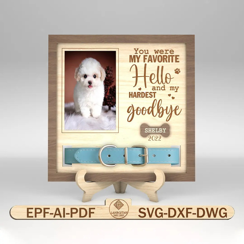 Personalized Custom Pet Loss Sign SVG Dog Memorial Sign Svg Loss Of Dog Svg Pet Collar Frame Svg Gl 0