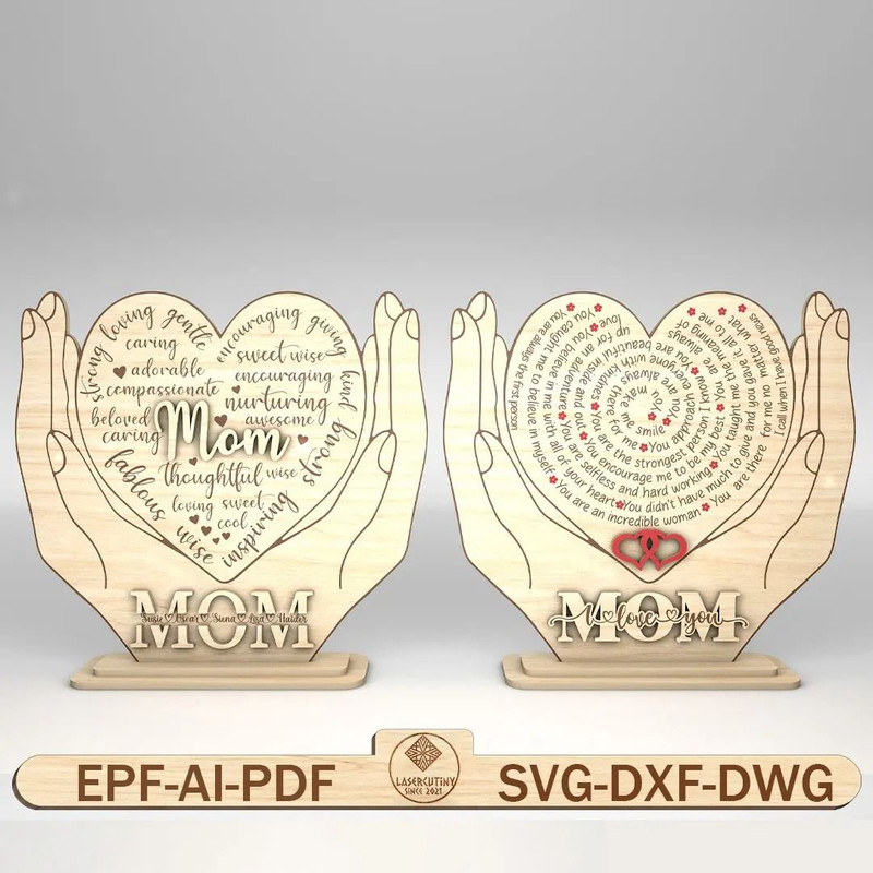 Personalized Holding Heart Hand Stand Decor SVG Gift For MomMothers Day SvgMothers Day Gifts SvgGlo 0
