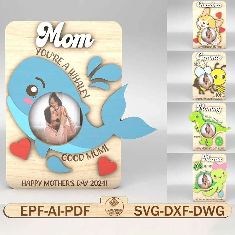 Mothers Day Animal Fridge Magnet Photo Frame Svg Mom Fridge Photo Magnet SvgMothers Day Gifts SvgGl 0