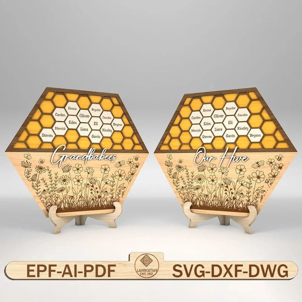 Personalized Bee Hive Family Tree Sign SVG Grandbabees Sign Svg Gift For Mom Mothers Day Gifts Svg 0