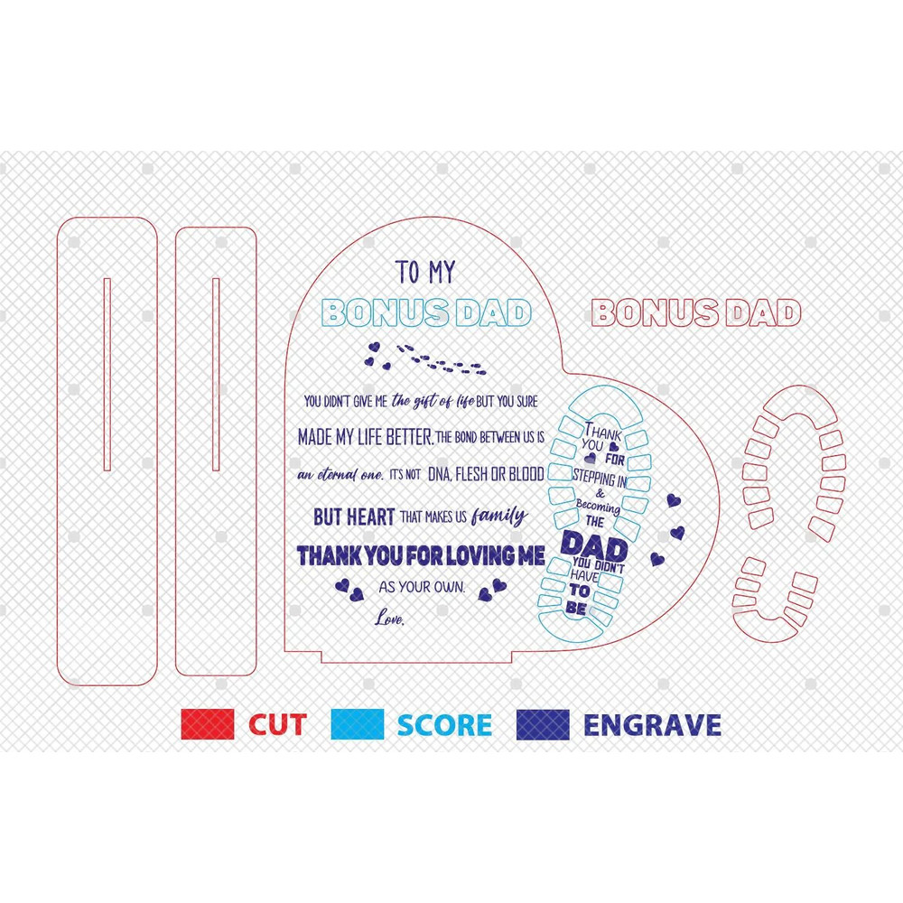 Personalized Stepped Up Dad Heart Sign SVG Bonus Dad Sign Svg Gift For Dad Fathers Day Gifts Svg Gl 1