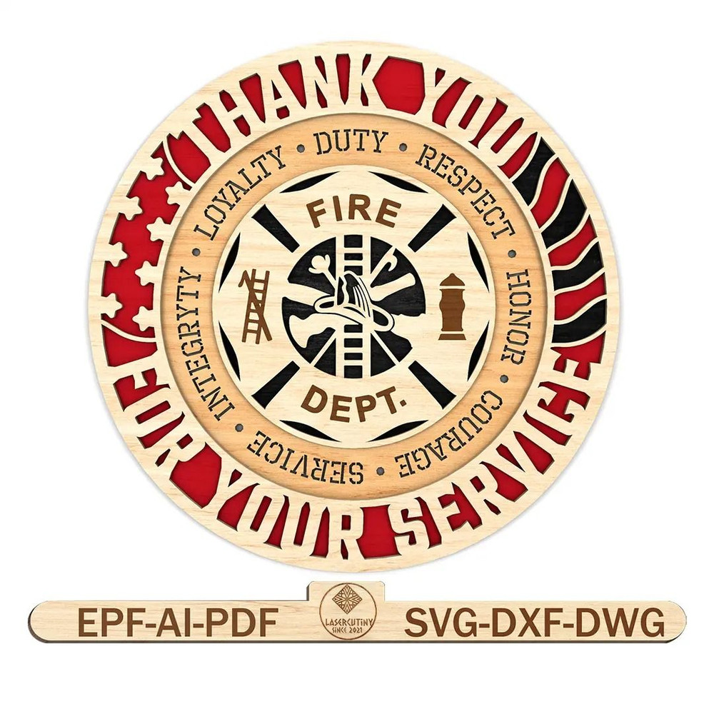Multilayer Thank You For Your Service Svg Firefighter Svg Honor Firefighter Svg Independence Day Sv 0
