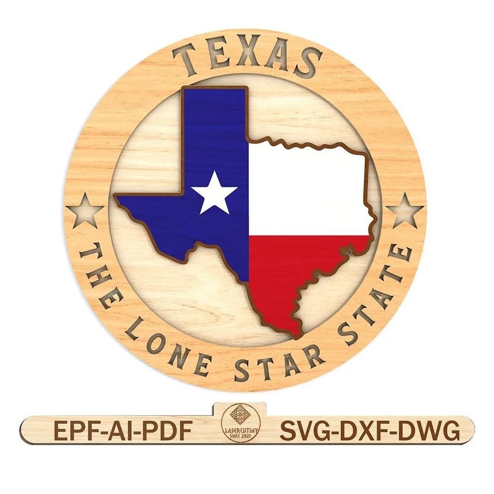 Multilayer Texas The Lone Star State Svg Texas State Round Sign Svg Flag Day Svg Independence Day S 0