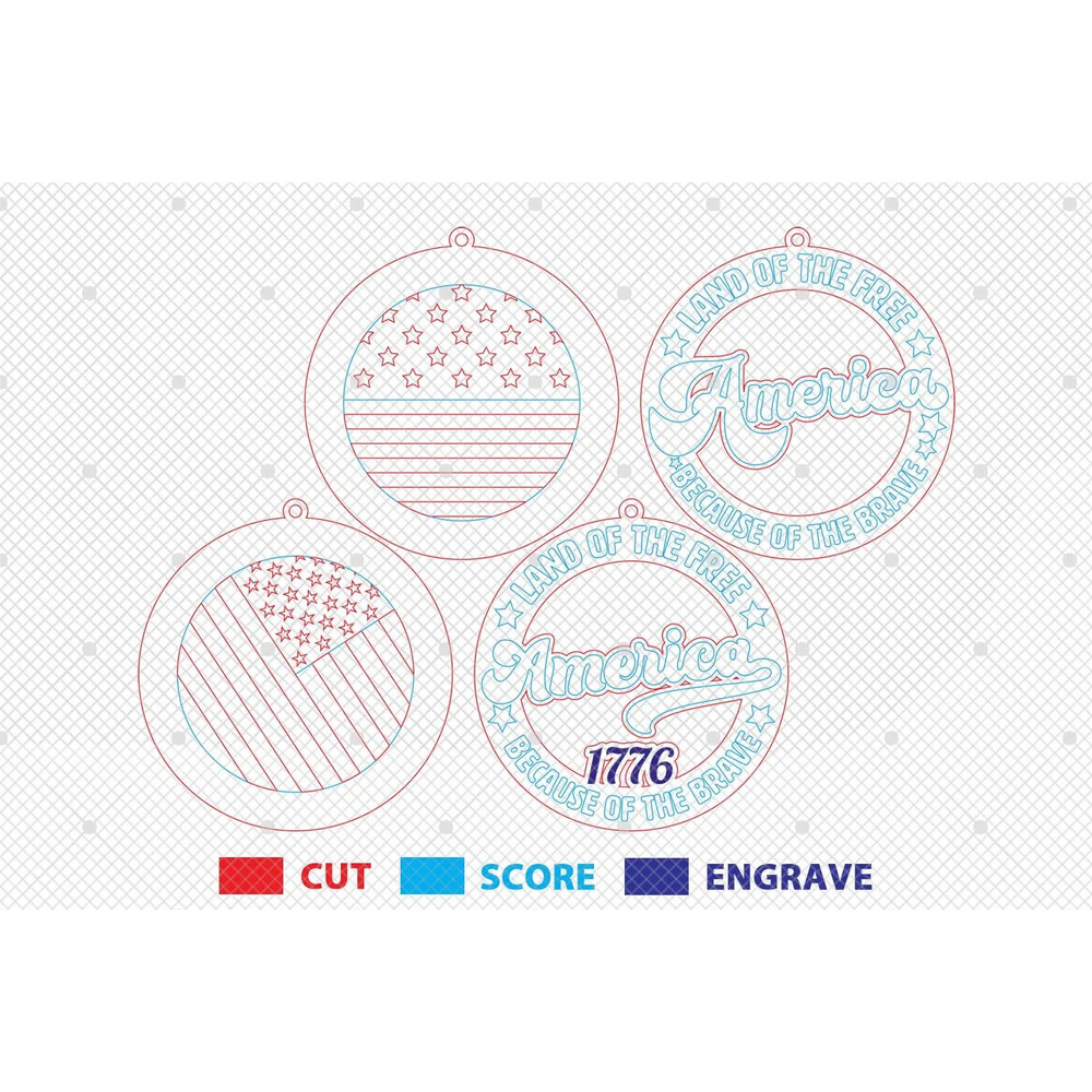 Land Of The Free Because Of The Brave Ornament Svg 4th Of July Svg America With US Flag Ornament Sv 1