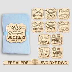 personalized cute teacher gift beach towel wood tag svg, gift for teacher, teacher appreciation gift, glowforge svg file