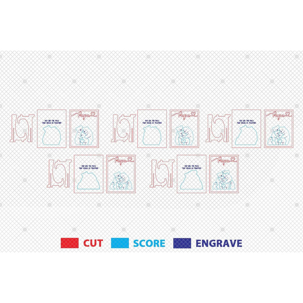 Personalized Fathers Day Puzzle Sign SvgBear Family Puzzle SVG Gift For DadFathers Day Gifts Svg Gl 1