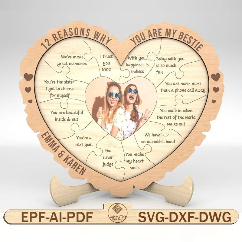 Personalized 12 Reasons Why You Are My Bestie Stand Decor SVG Gift For Bestie Best Friends Gifts Sv 0