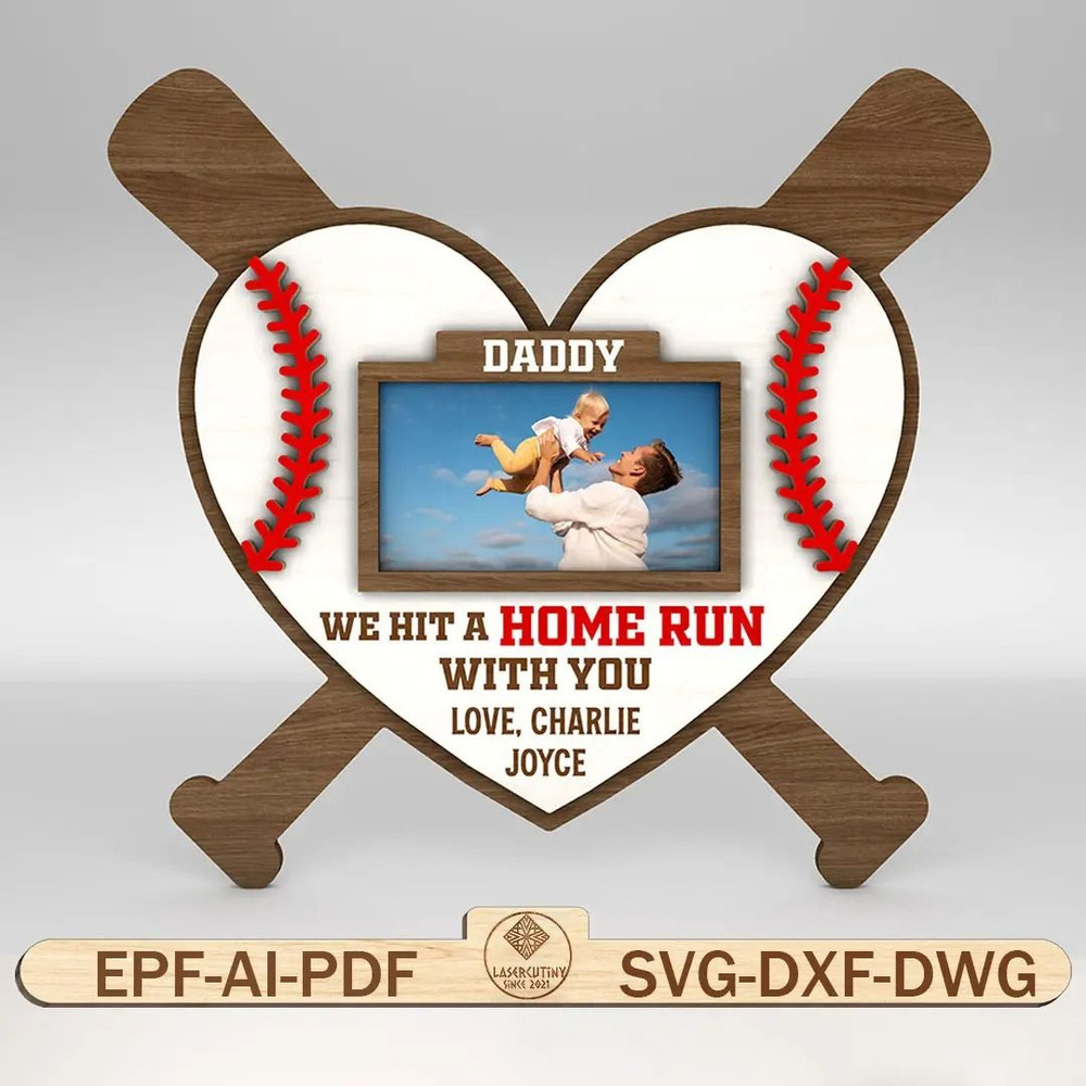 Personalized We Hit A Home Run With You Sign SVG Baseball Dad Svg Gift For Dad Fathers Day Gifts Sv 0