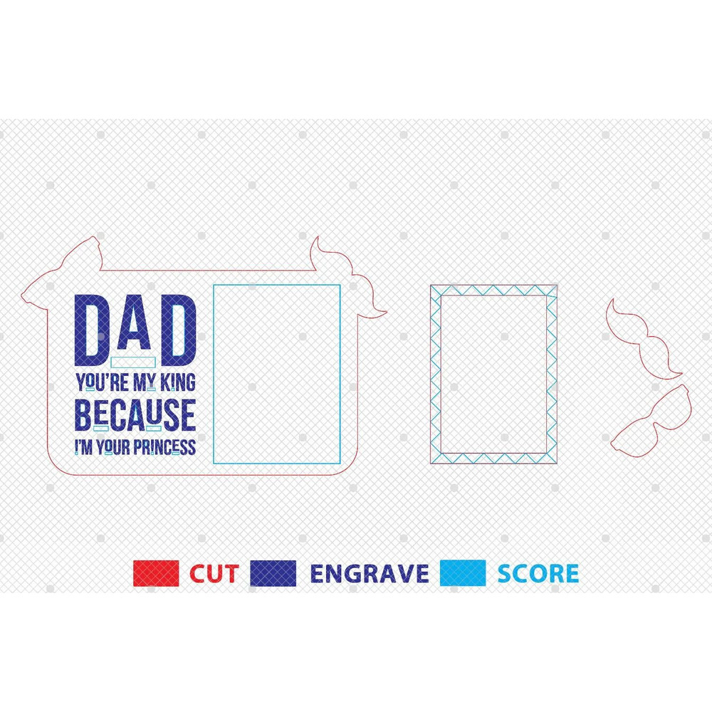 Fathers Day Photo Frame Svg 3D Laser Cut Frame Juneteenth Dad Svg Gift For Dad Fathers Day Gifts Sv 1