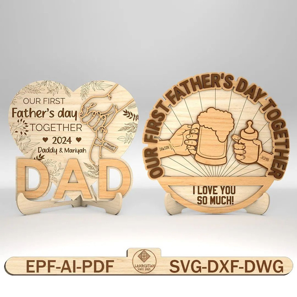 Personalized Our First Fathers Day Together Sign SVGGift For DadFathers Day SvgFathers Day Gifts Sv 0