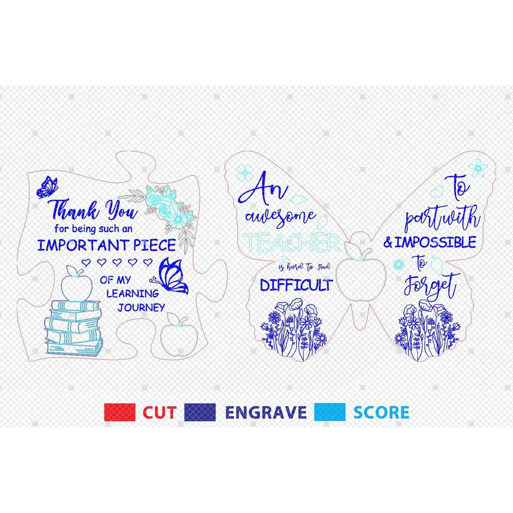 Personalized Teacher Puzzle Sign SVGGift For Teacher Teacher Butterfly Sign SvgTeacher Sign SvgGlow 1