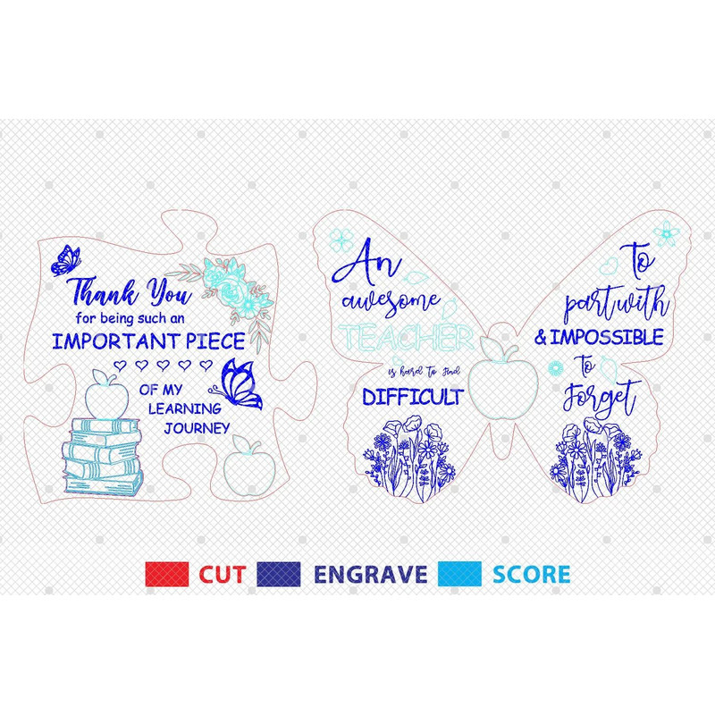 Personalized Teacher Puzzle Sign SVGGift For Teacher Teacher Butterfly Sign SvgTeacher Sign SvgGlow 1