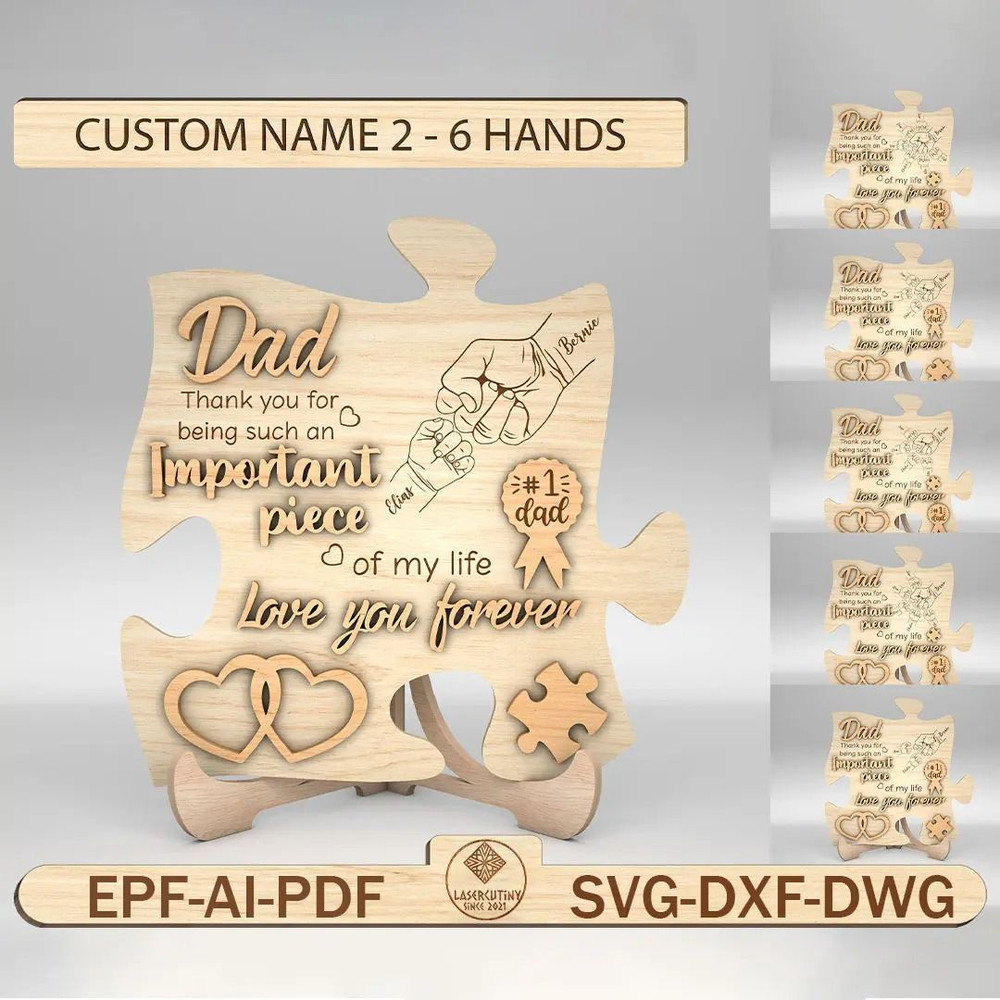 Personalized Dad And Kid Hands Stand Decor SVG Dad Piece Svg Gift For DadFathers Day Gifts SvgGlowf 0