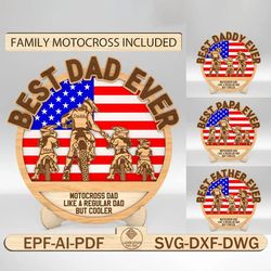 personalized motocross dad and kids us flag sign svg, family motocross svg, best dad ever svg, fathers day gifts svg