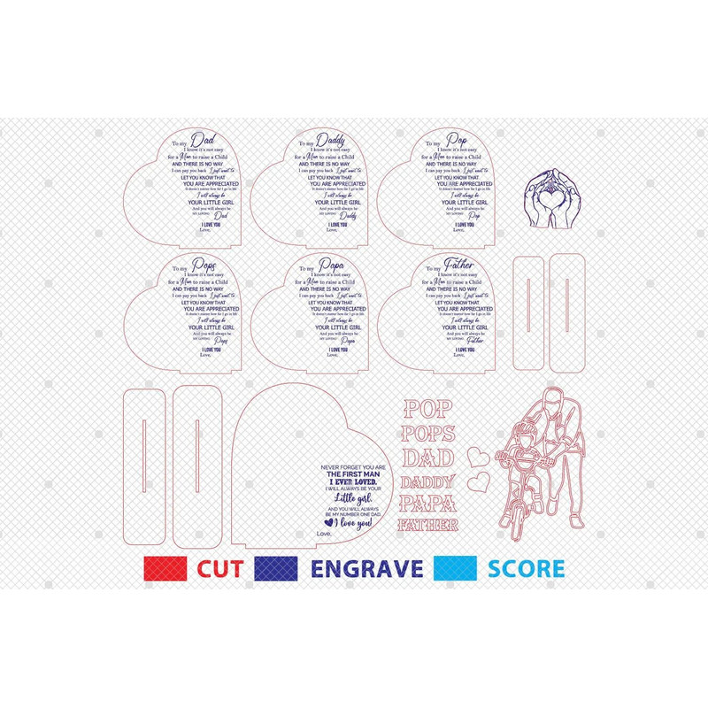 Personalized Dad And Daughter Heart Stand Decor SVG Heart Sign Svg Gift For DadFathers Day Gifts Sv 1