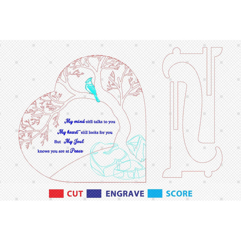 Cardinal Bird Memorial Sign SVG Memorial Sign Svg Loss Of Loved One Memorial Gifts Svg Glowforge Sv 1