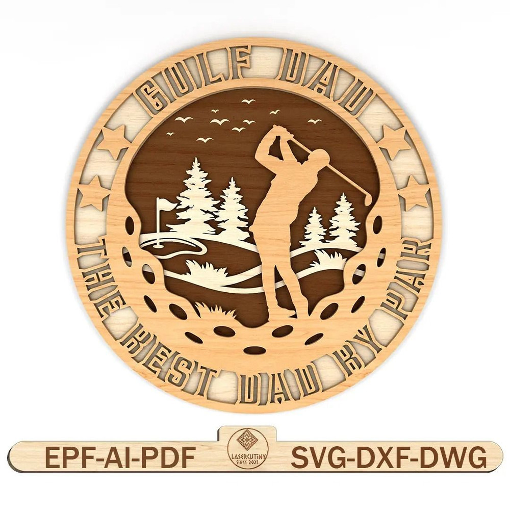 Multilayer Golf Dad The Best Dad By Par Art SVGGolf Dad SvgGolf Ball SvgGift For Dad Fathers Day Sv 0