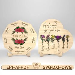 you are beautiful christian sign svg, bible verse svg, god says you are heart sign svg, christian decor, glowforge svg