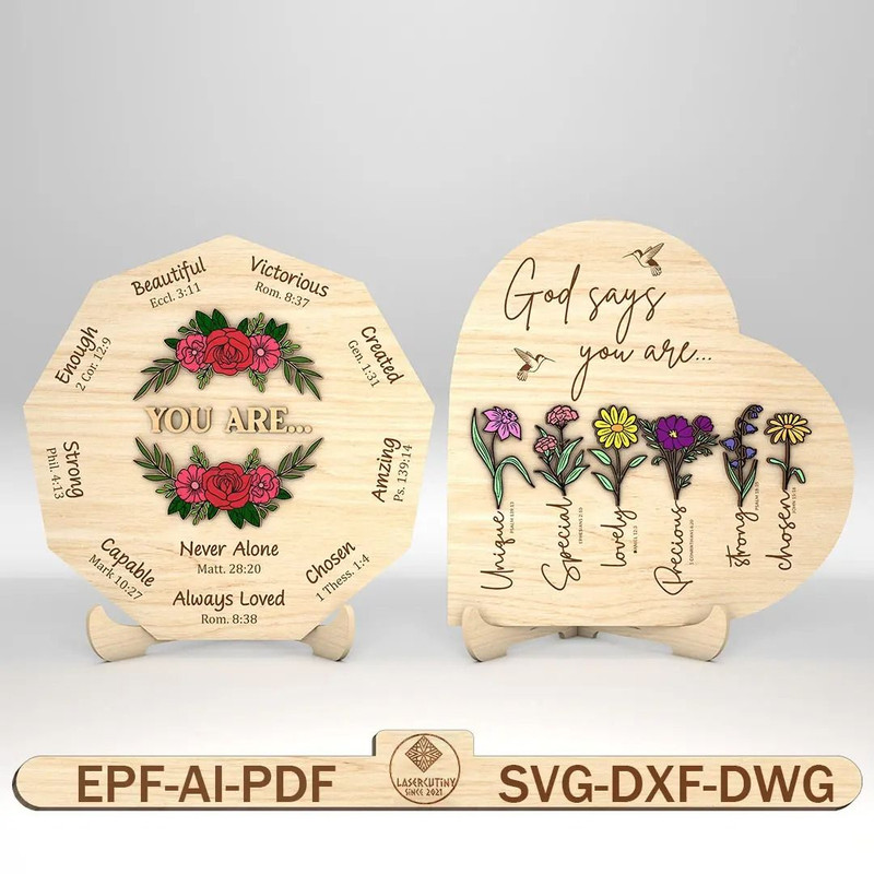 You Are Beautiful Christian Sign SVG Bible Verse Svg God Says You Are Heart Sign Svg Christian Deco 0