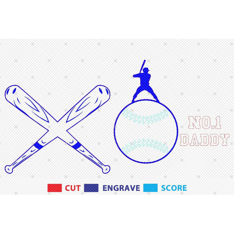 Personalized No1 Dad Baseball Sign SVG Baseball Dad Sign Svg Baseball Bat Svg Gift For Dad Fathers 1