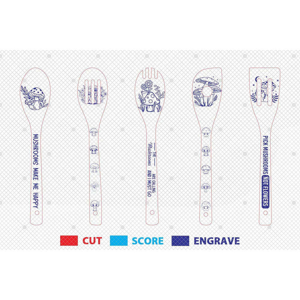 Magical Mushroom Wooden Spoons Svg Mushroom Lovers Svg Kitchen Gift Svg Spoon Engraving Quotes SVGG 1