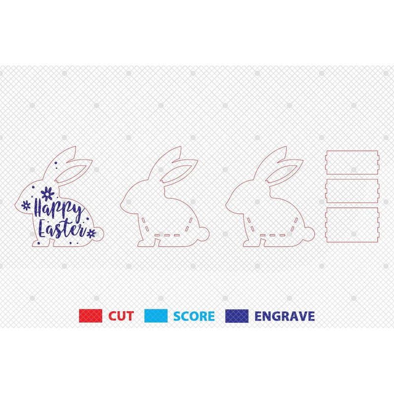 Bundle Easter Bunny Basket SvgEaster Basket Laser Svg Easter Bunny Design For Laser Cut Easter Deco 1