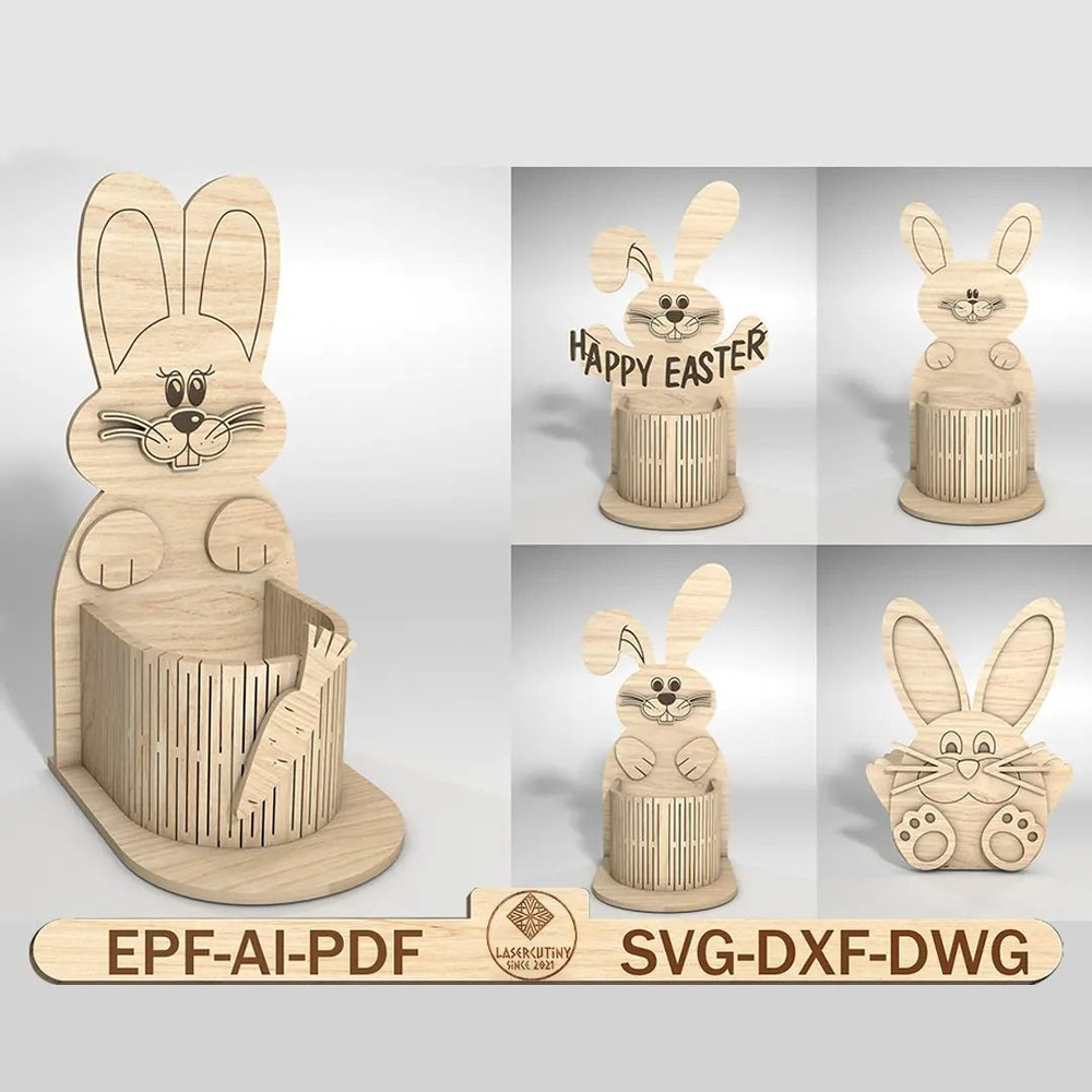 Easter Bunny Egg Holder Ornament SvgEaster Bunny Egg Holder SvgOrganizer Egg Holder StandEaster Hol 0