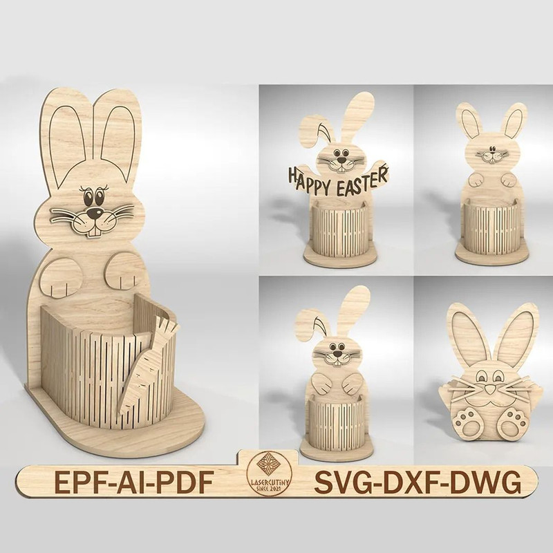 Easter Bunny Egg Holder Ornament SvgEaster Bunny Egg Holder SvgOrganizer Egg Holder StandEaster Hol 0