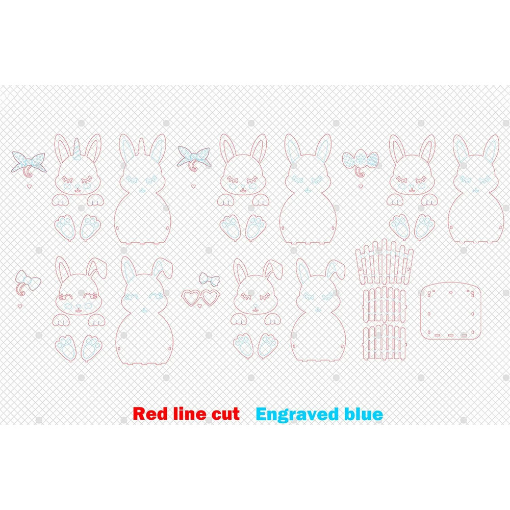 Easter Basket Laser Svg Easter Bunny Basket Design For Laser Cut Easter Egg Holder Svg Easter Decor 1