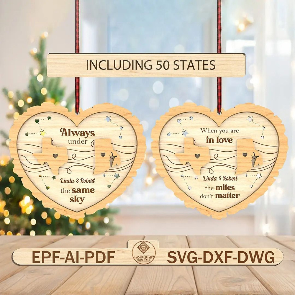 Personalized When You Are In Love The Miles Dont Matter Ornament Svg Long Distance Ornament Svg Ann 0