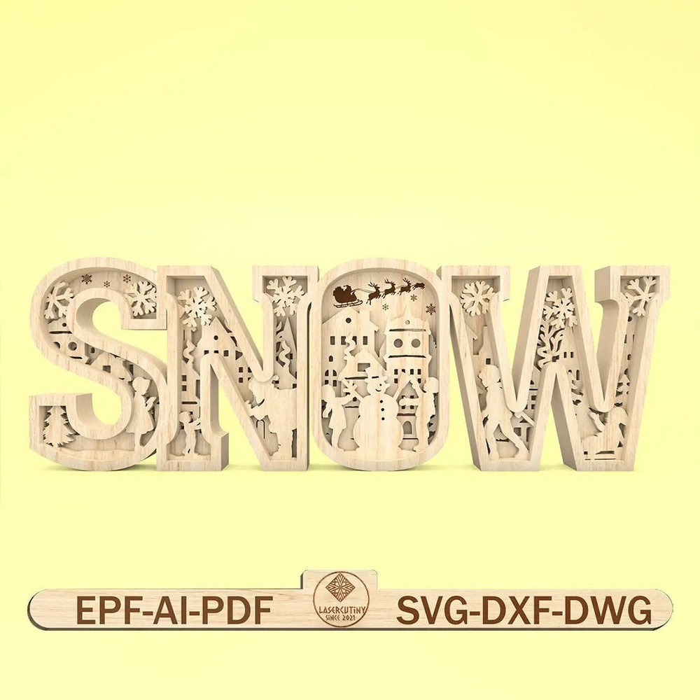 Multilayer Snow Scene Art SvgWinter Scene SvgChristmas Scene Svg Xmas Village SvgSanta Sleigh Svg 0