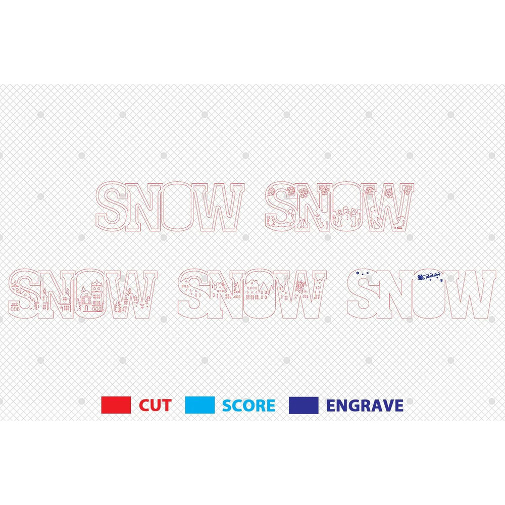 Multilayer Snow Scene Art SvgWinter Scene SvgChristmas Scene Svg Xmas Village SvgSanta Sleigh Svg 1