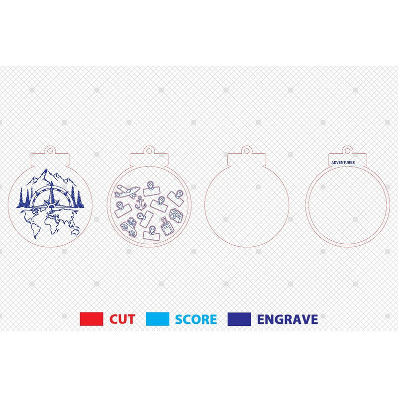 Personalized Travel Compass Ornament SVG 4D Shaker Ornament Svg Christmas Gift For Adventure Travel 1