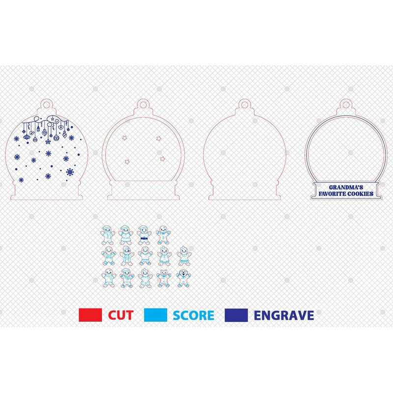 Personalized Grandmas Favorite Cookies Ornament SVG 4D Shaker Ornament Svg Gingerbread Ornament Svg 1